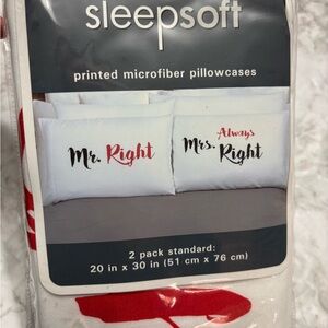 Printed Pillowcases - Mr. Right & Mrs. Right - Red and White